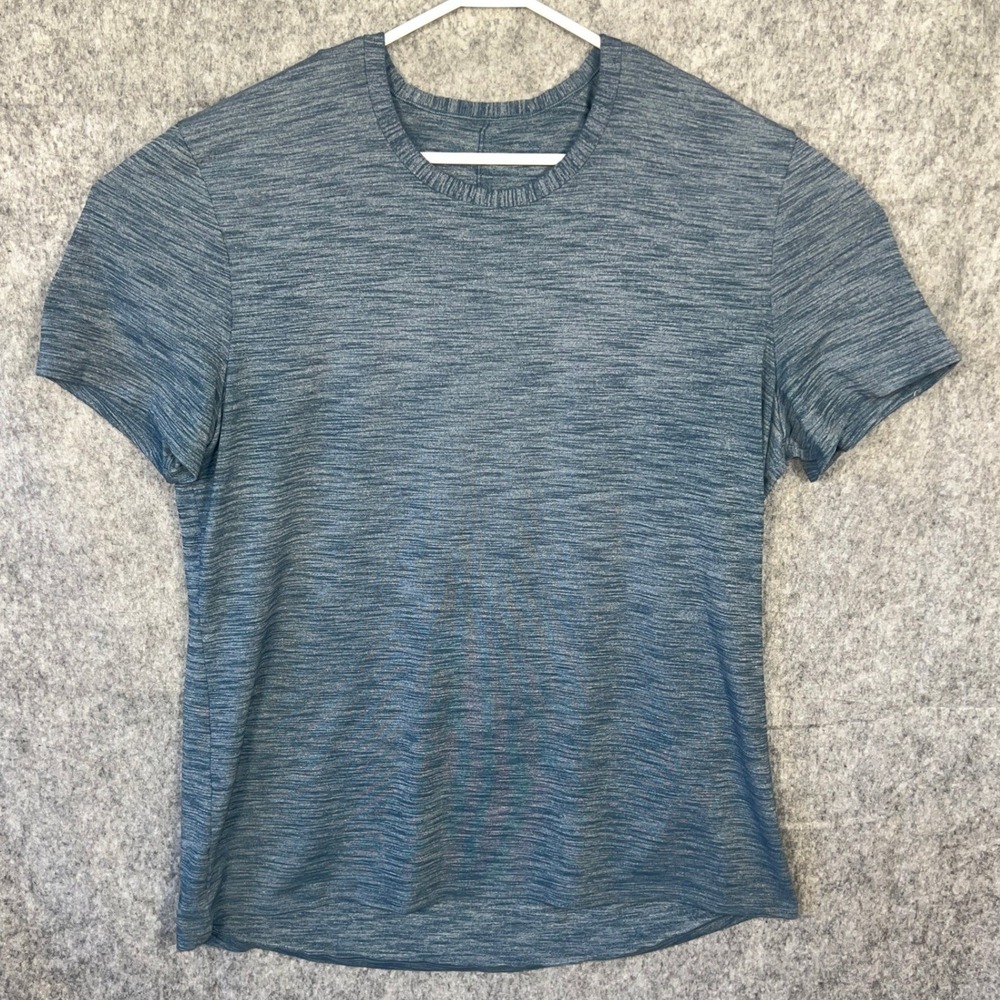 Lululemon Metal Vent Tech Short Sleeve Shirt Blue Heathered Men's Large Training